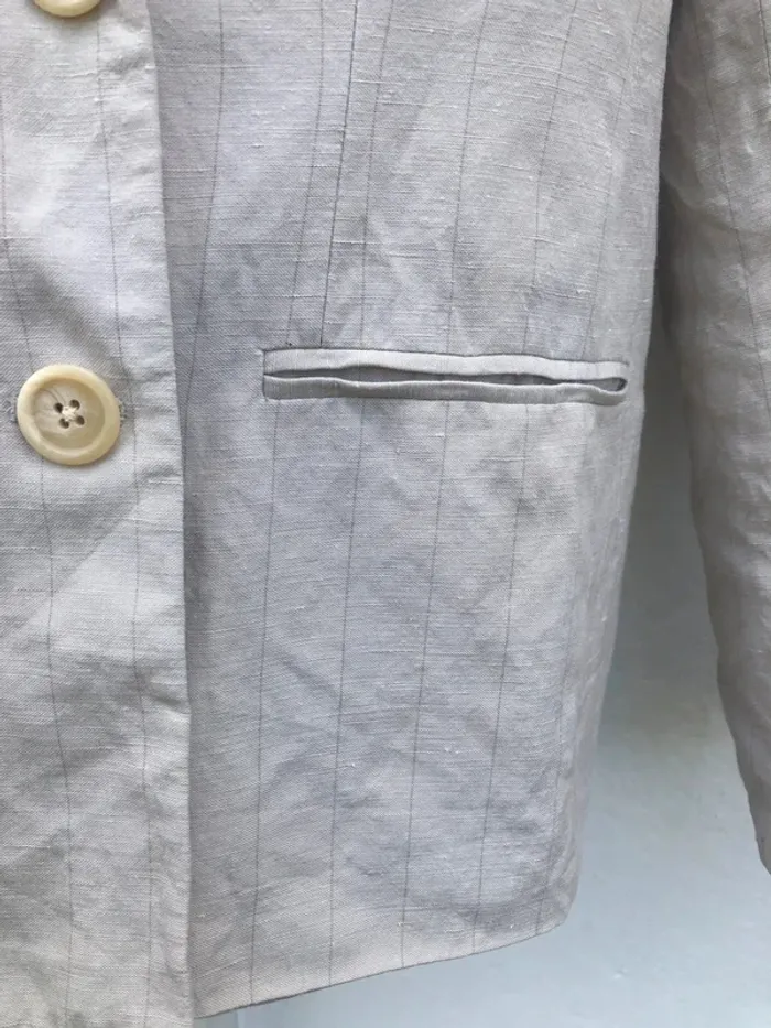 Blazer Beige Lauren Ralph Lauren en Soie et Lin - Taille S Femme - photo numéro 11