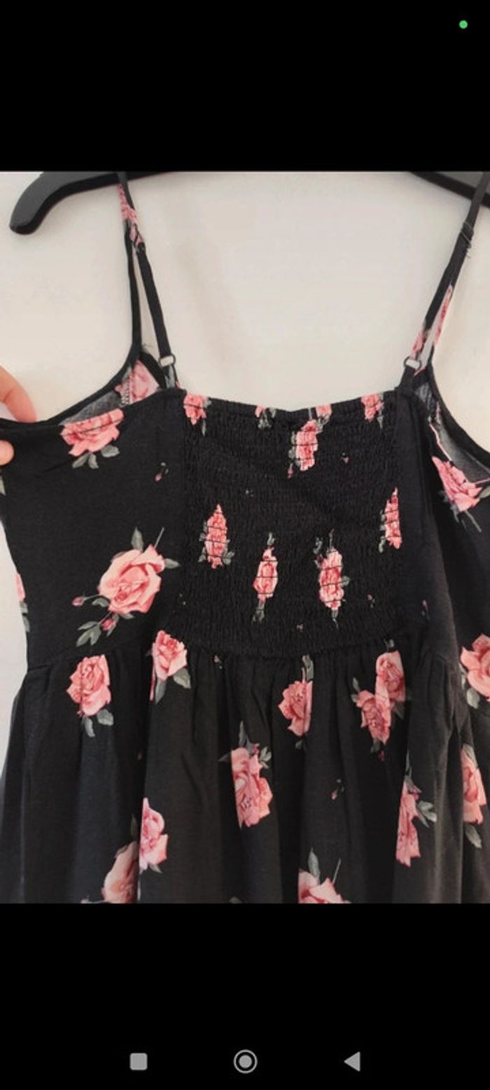 Robe noire à fleurs à fines bretelles taille 34 H&M - photo numéro 5