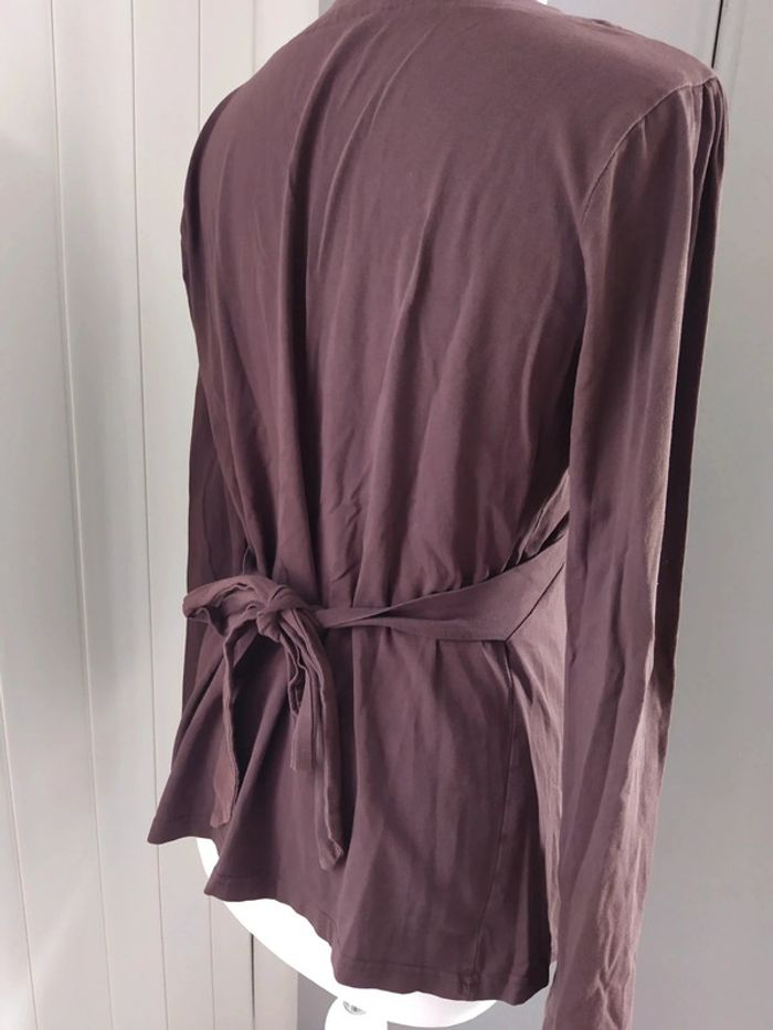 Haut marron cintré col V - photo numéro 3