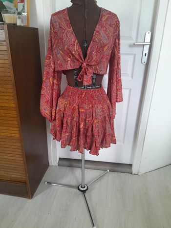 Ensemble jupe cache cœur bohème Mym Moda taille unique neuf avec étiquette
