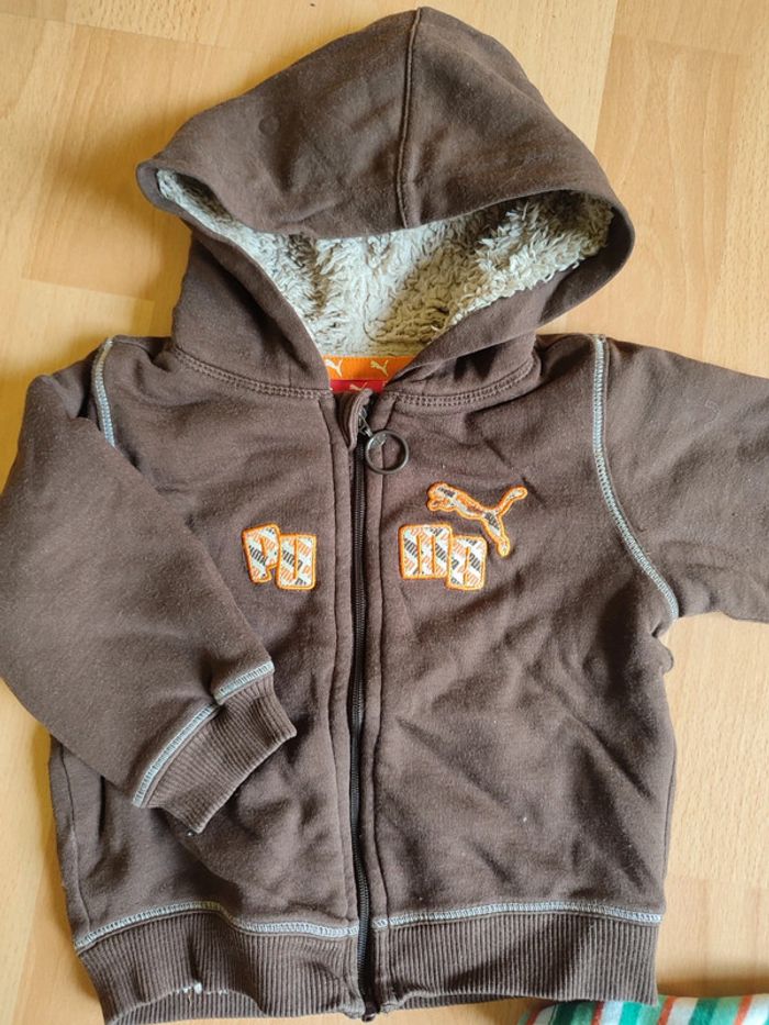 Lot ensemble Jeans souple + t-shirt manches courtes + sweat zippé à capuche en 6M - photo numéro 7