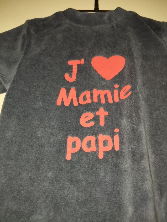 Pyjama influx taille 6 mois j aime mamie et papi - photo numéro 2