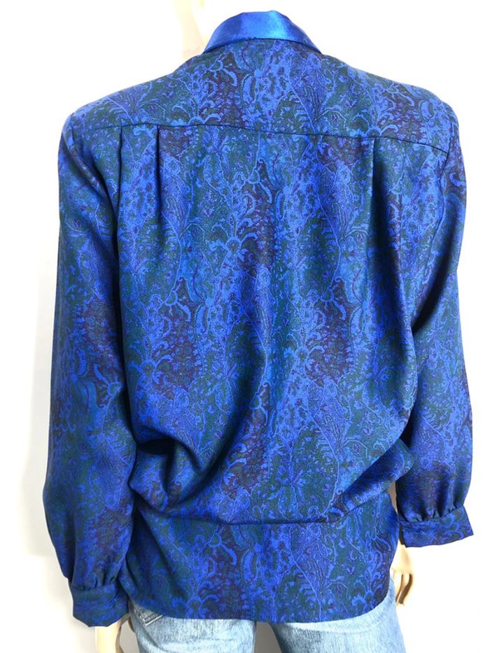 Magnifique blouse vintage satinée style cache coeur taille 42/44 ou autre voir mesures - photo numéro 5
