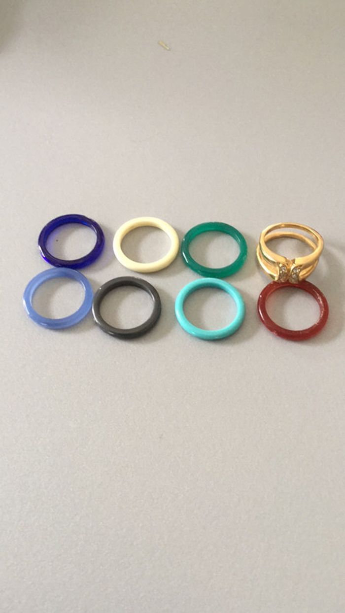 Bague avec anneaux de couleur T54