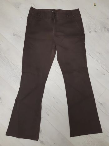 Pantalon femme évasé marron taille 42