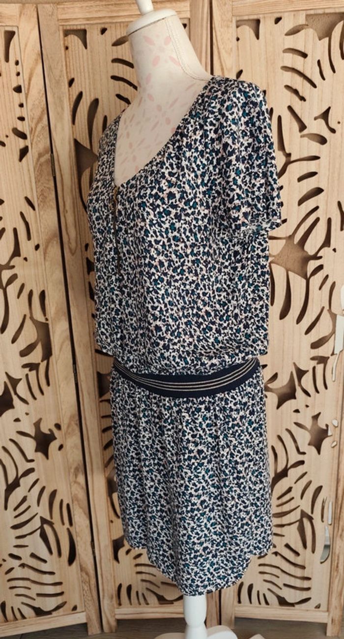 Robe fluide imprimée col V bande élastique Promod - photo numéro 6