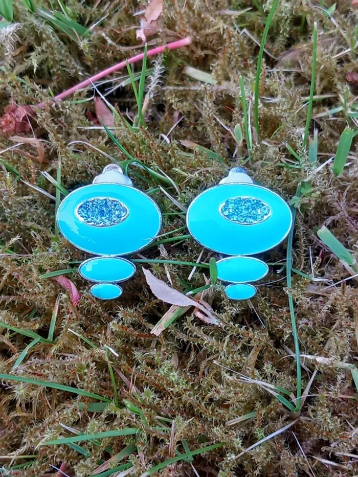 Boucles d'oreilles à clip bleue pure by noa