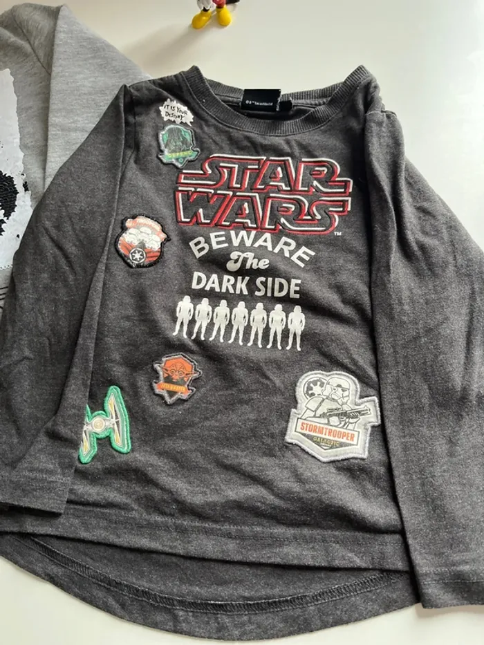 Lot star wars 3 ans tee shirt manche longue pull hiver - photo numéro 2
