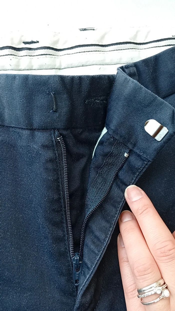 Pantalon slim stylo chino. Bleu Marine. Taille 38. Jules - photo numéro 3