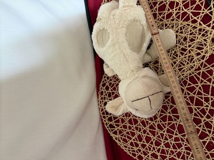 PELUCHE DOUDOU MOUTON COCKTAIL SCANDINAVE BLANC RAYE BEIGE - photo numéro 5