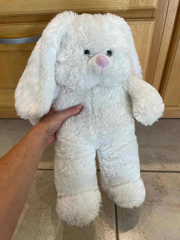 Peluche lapin blanc assez grande (non musicale) - photo numéro 2