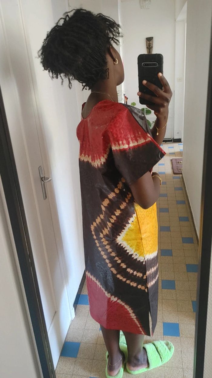 Robe boubou africaine sénégalaise bazin riche wax batik - photo numéro 3
