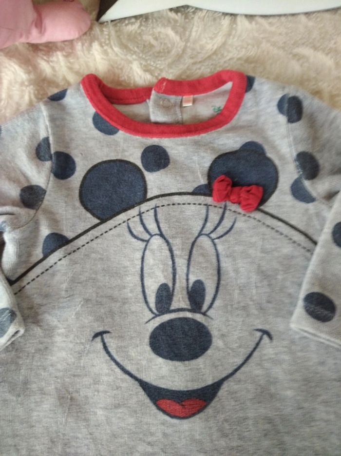 Pyjama grenouillère velours Fille 6 mois Minnie Disney Baby - photo numéro 4