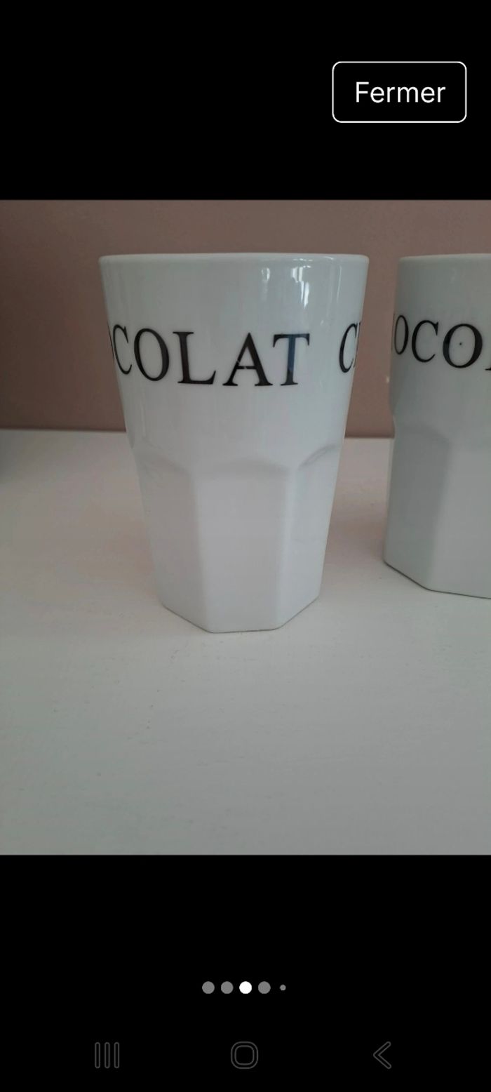 Lot 2 verres a chocolat - photo numéro 2