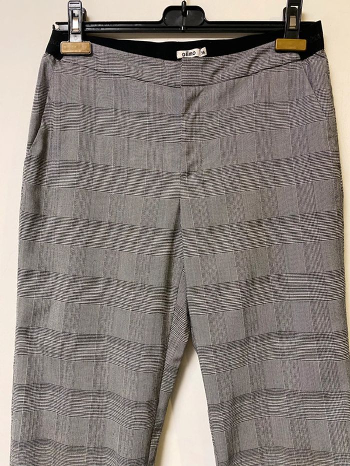 Joli pantalon gris Prince de Galle taille élastique Gémo taille 36 - photo numéro 2