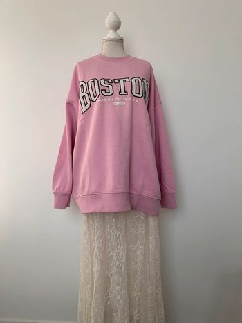 Sweat pull rose haut loose oversize sweat-shirt overhemd Sudadera felpa Sweatshirt h&m S maille