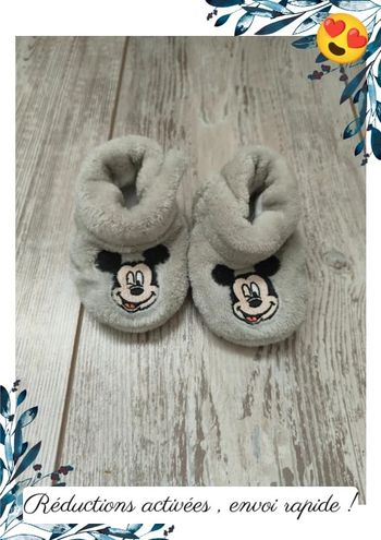 Chaussons Mickey gris