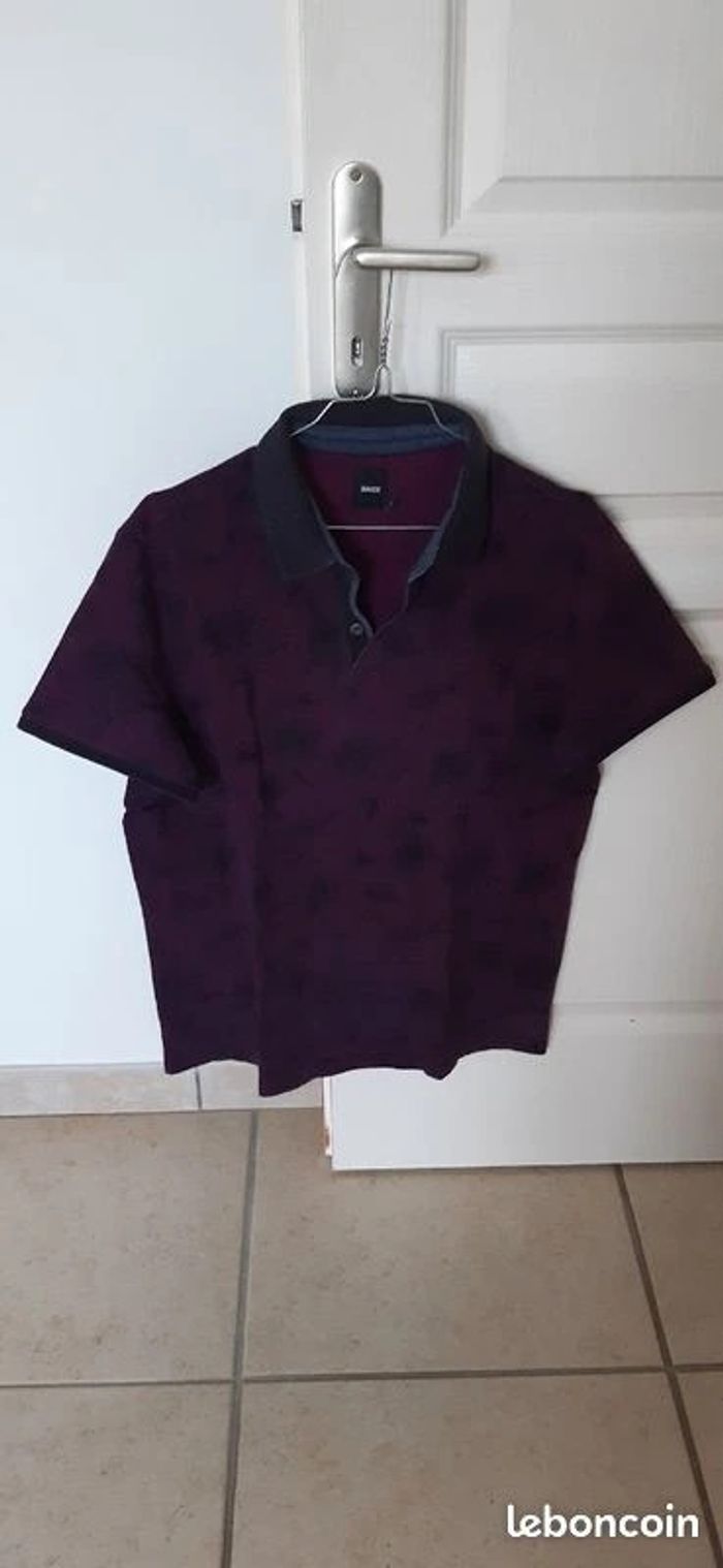 Polo violine motifs fleurs noires / Brice / Taille L - photo numéro 6