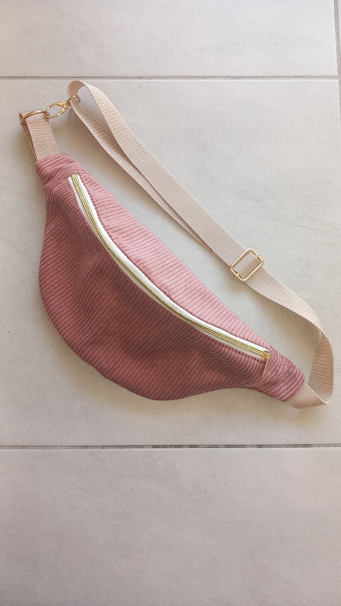 Banane adulte velours vieux rose - photo numéro 2