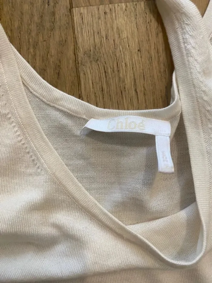 Débardeur blanc Chloé taille 36 (ok taille 38 cintré) - photo numéro 3