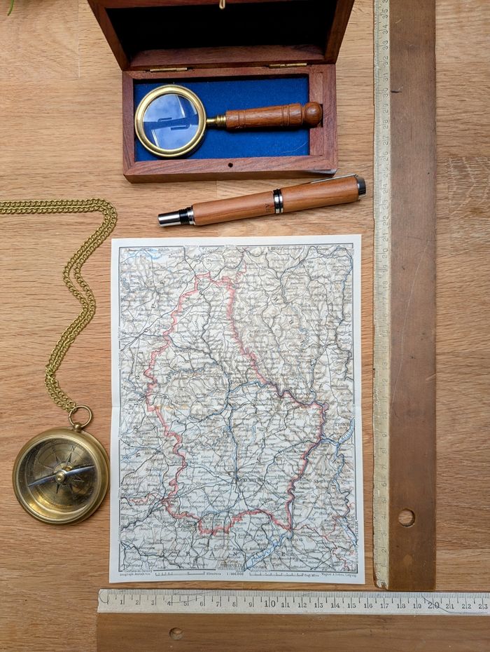 Imprimée en 1928, carte du Luxembourg, Vintage Authentique (cadre non inclus ) - photo numéro 2