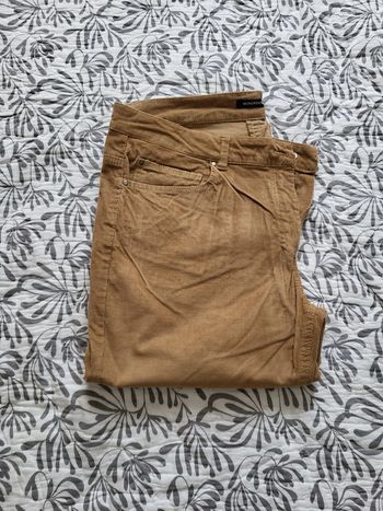 Pantalon marron côtelé fin Monoprix T44