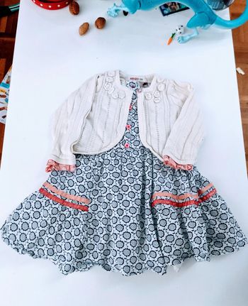 Ensemble robe gilet boléro tricoté maille Kenzo kids 9 mois 71 cm