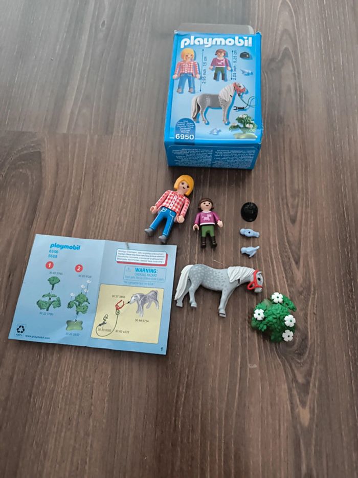 Playmobil 6950 cavalière avec soigneur et poney