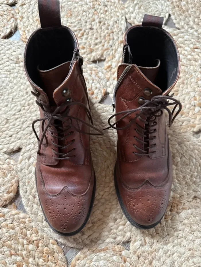 Bottine cuir marron - Homme - Zara - photo numéro 3