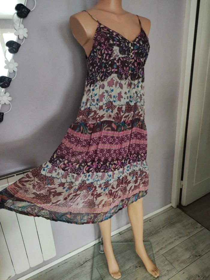 Robe bretelles en soie t38
