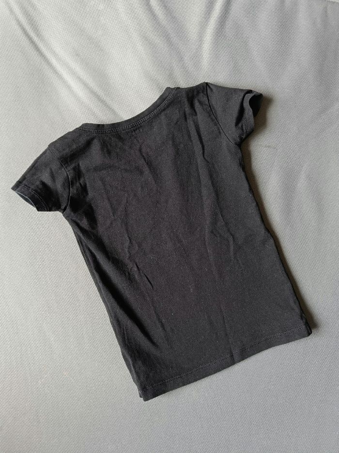 T-shirt noir uni 💕 Taille 92 cm - photo numéro 3