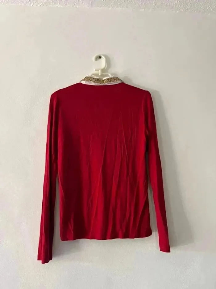 Haut rouge à sequin - Taille M - photo numéro 6