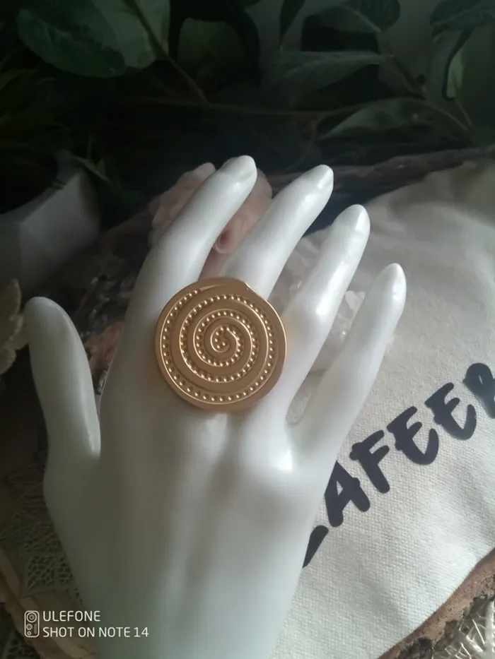 Bague spirale de la vie en acier inoxydable