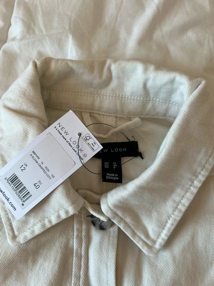 Veste Jean Blanche Oversize Cropped New Look 40 Neuve - photo numéro 4