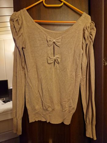 Pull femme taille M 38 nœuds beige