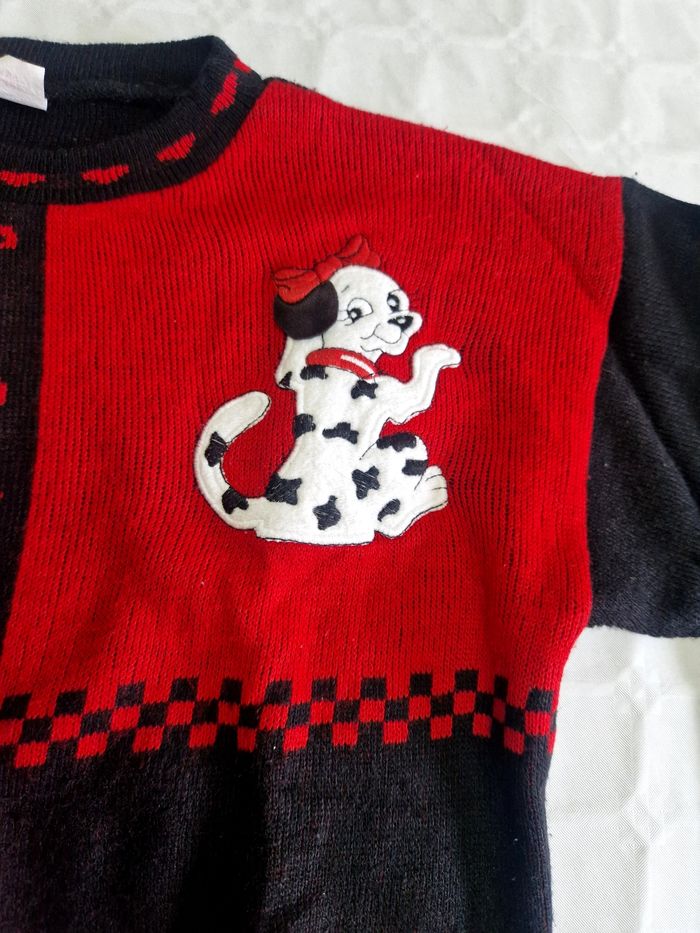 Pull vintage  , fille  ,  les 101 dalmatiens  , 10 ans - photo numéro 2