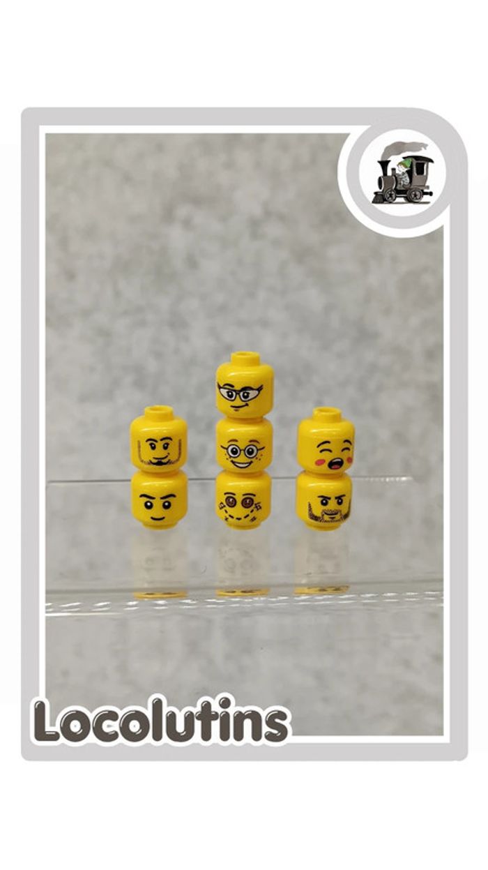 🚂 Lot de 7 têtes de figurines