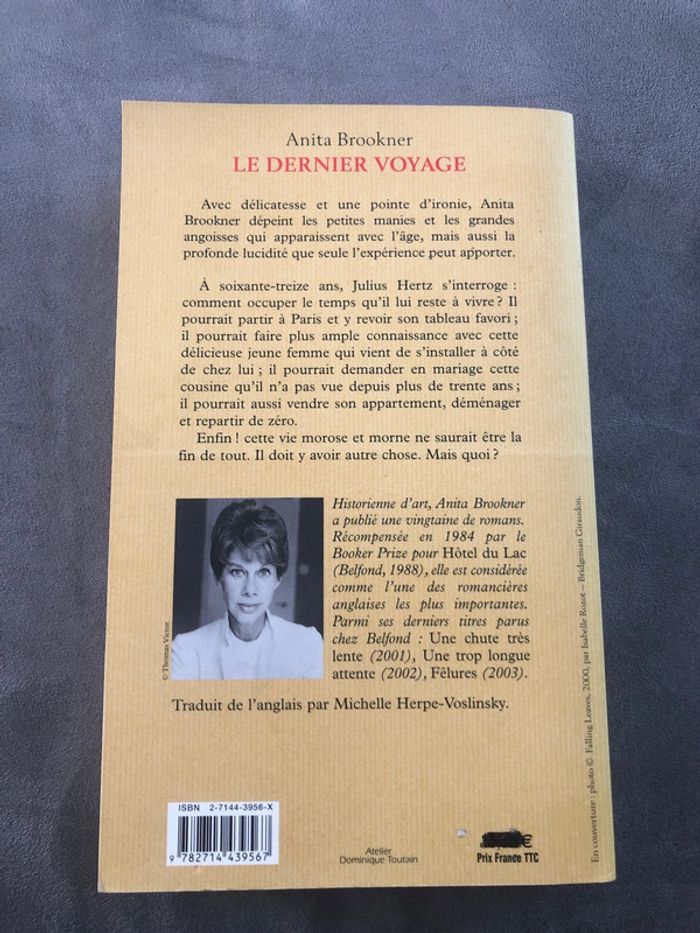 Le dernier voyage anita brookner - photo numéro 2