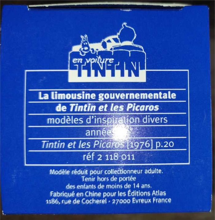 La Limousine gouvernementale Collection En Voiture Tintin - photo numéro 3
