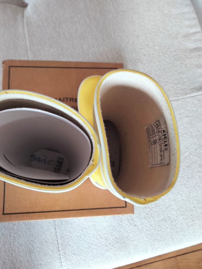 Bottes Aigle, jaune blanc - photo numéro 4