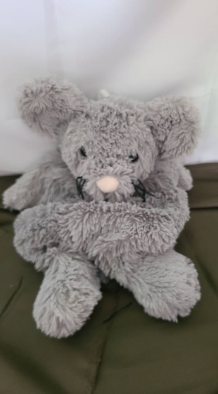 Peluche range pyjama souris ETAM bouillotte grise 45 cm