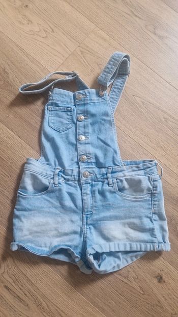Combi short en jeans 10 ans