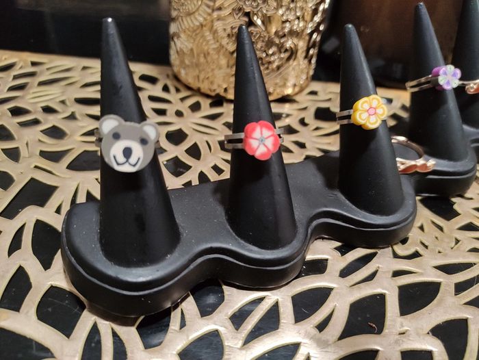 Lot de 6 bagues ajustables pour enfants. - photo numéro 2