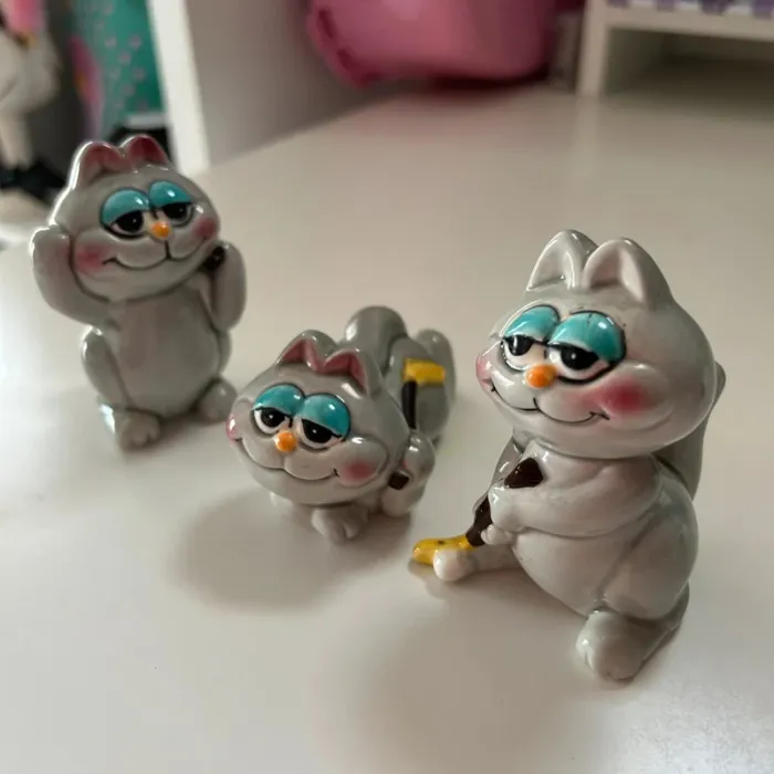 Lot 3 figurines céramique nermal garfield vintage - photo numéro 2