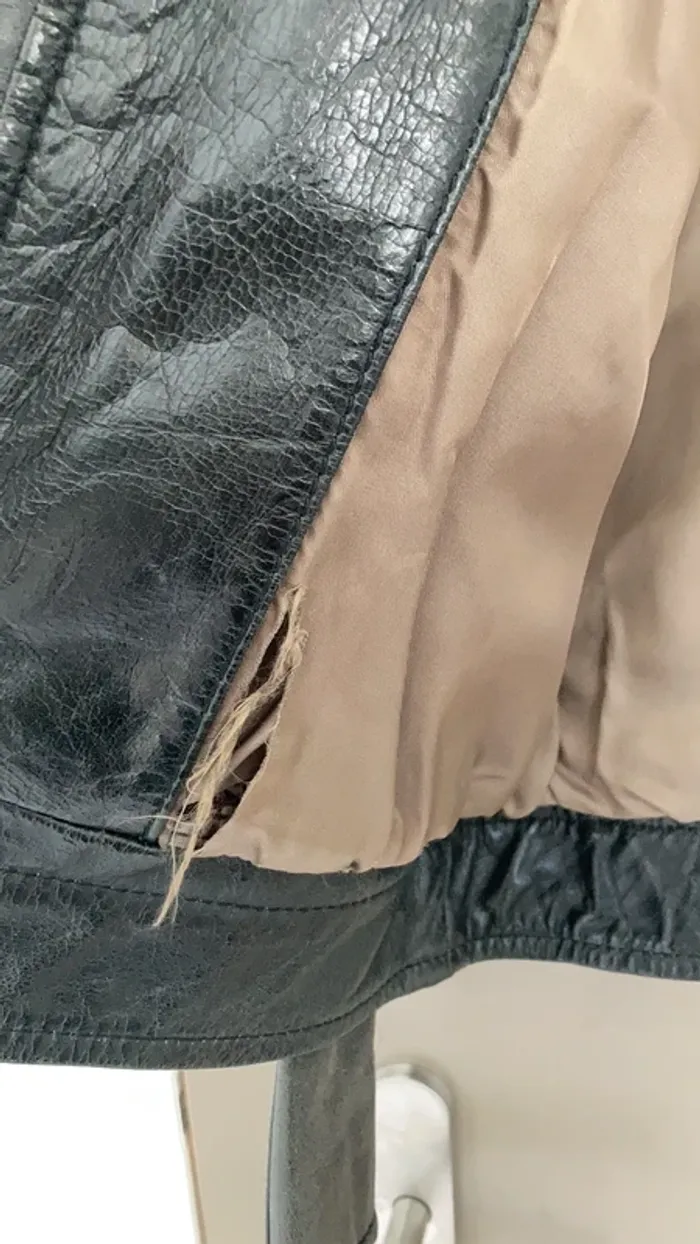 Blouson homme en cuir noir taille L Oakwood - photo numéro 9