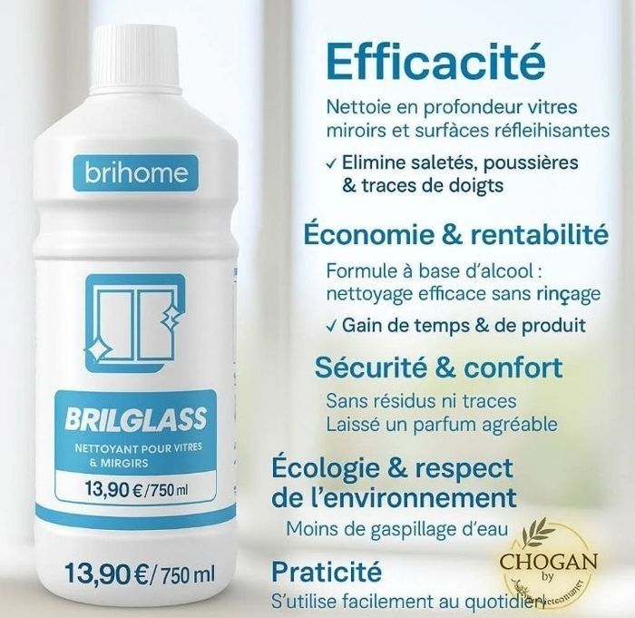 Produit lave vitre neuf brilhome chogan