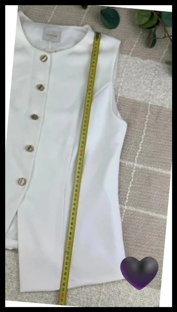 Top femme blazer blanc femme veste sans manches neuf taille M taille 38 lot femme - photo numéro 4