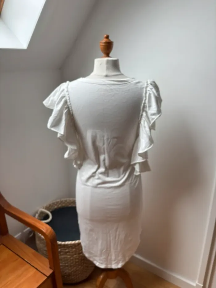 🤍 Robe Zadig & Voltaire blanche volants - décontractée & stylée - M - photo numéro 7