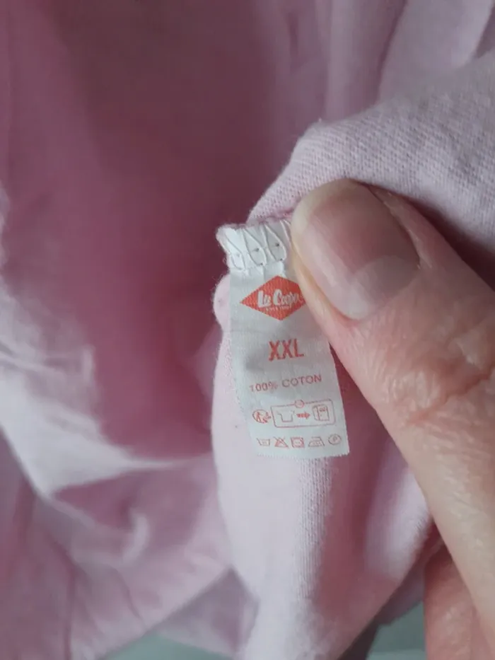 T-shirt Lee Cooper rose pale - photo numéro 4