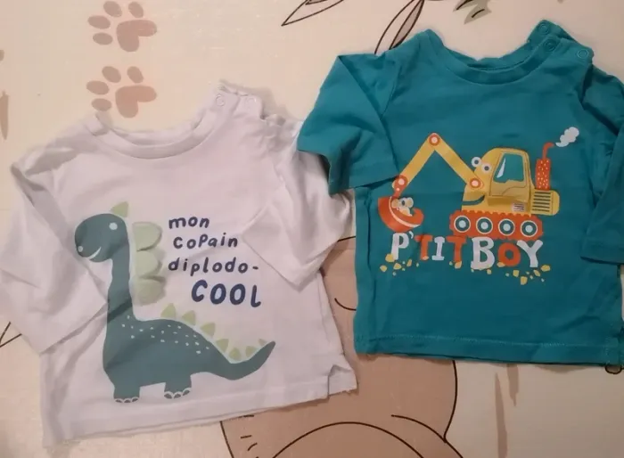 Lot de 2 t-shirt la halle 3 mois